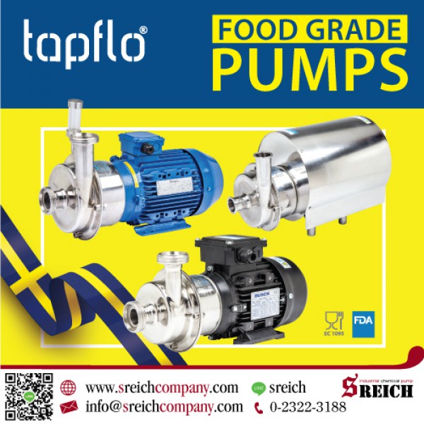 Tapflo CTH Hygienic pumps ปั๊มฟู้ดเกรดสแตนเลส 316 L