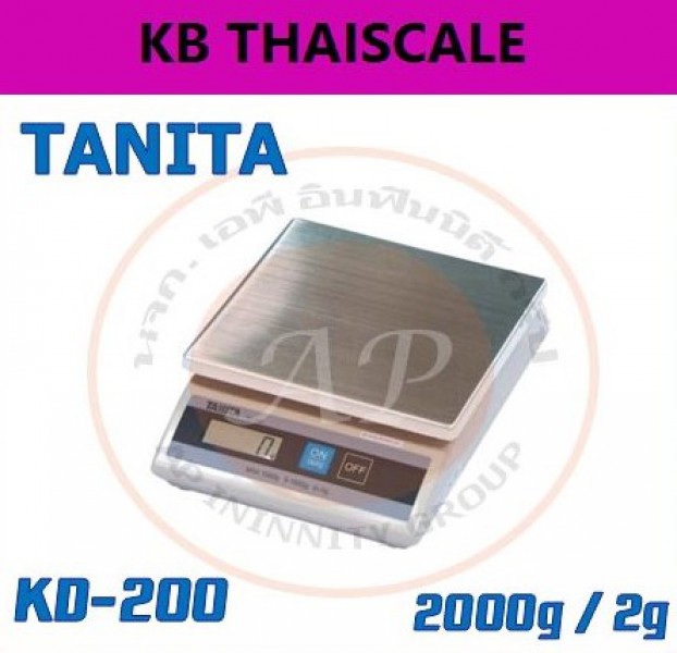 ตาชั่งดิจิตอล เครื่องชั่งดิจิตอล เครื่องชั่งแบบตั้งโต๊ะ 2kg ละเอียด2g รุ่น KD-200-200 ยี่ห้อ TANITA