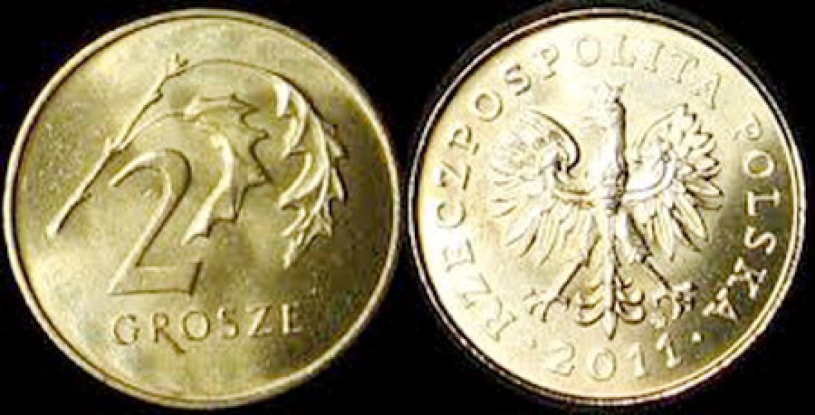 เหรียญประเทศโปแลนด์ Poland 2 Grosze ปี 2011 Warsaw