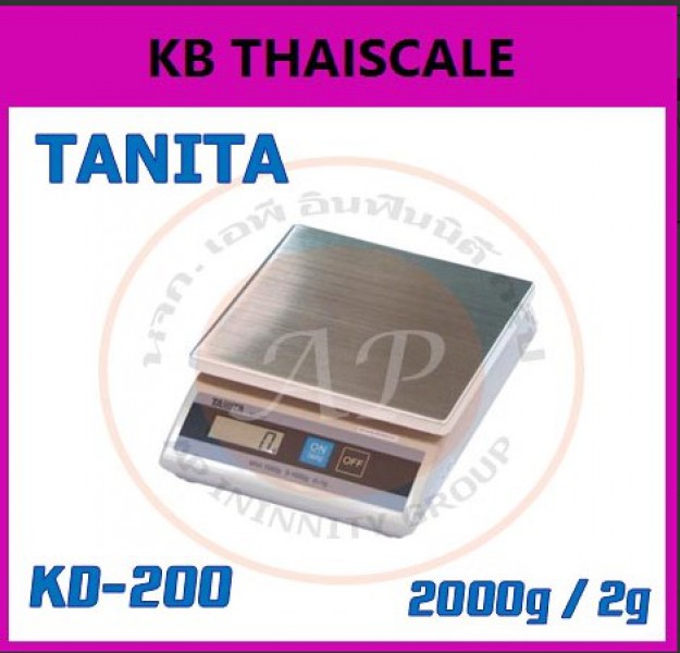 ตาชั่งดิจิตอล เครื่องชั่งดิจิตอล เครื่องชั่งแบบตั้งโต๊ะ รุ่น KD-200-200 ยี่ห้อ TANITA พิกัด 2kg ละเอียด 2กรัม