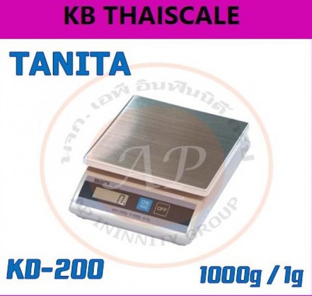 ตาชั่งดิจิตอล เครื่องชั่งดิจิตอล เครื่องชั่งแบบตั้งโต๊ะ 1kg ละเอียด1g รุ่น KD-200-100 ยี่ห้อ TANITA