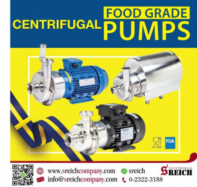 ปั๊มสแตนเลสที่ใช้ในโรงงานอาหารและเครื่องดื่ม Centrifugal pump ไม่เกิดสนิม