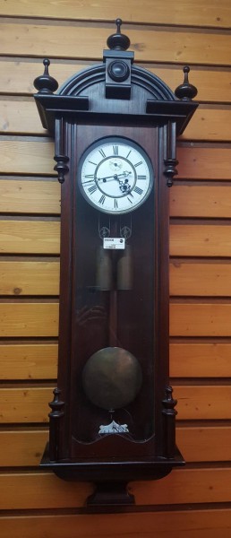 นาฬิกาแขวนไม้ทรงโบราณ  สไตล์ วินเทจ ผลิตจากไม้แท้   รุ่น F4346