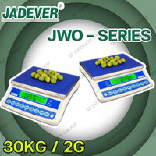 เครื่องชั่งดิจิตอล 30 กิโลกรัม  อ่านค่าความละเอียด 2 กรัม ยี่ห้อ JADEVER รุ่น JWO-SERIES