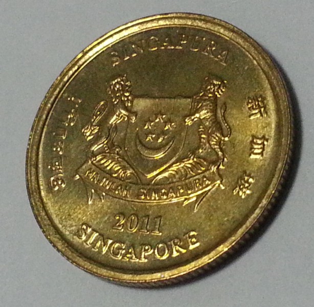 เหรียญประเทศสิงค์โปร์ 5 cents ปี 2011