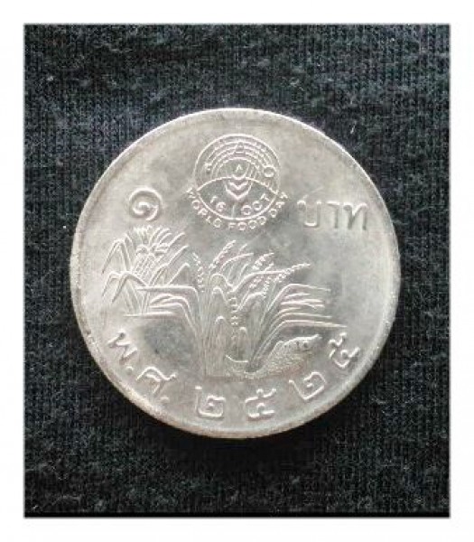 เหรียญในหลวงฯ ชนิด 1บาท พ.ศ.2525 WORLD FOOD DAY