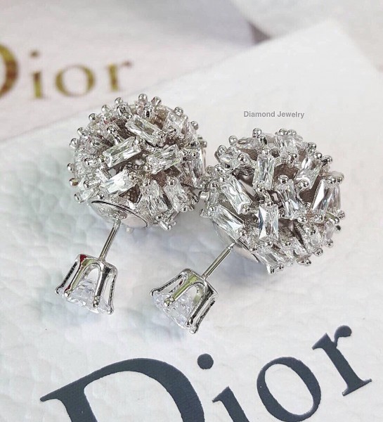 Tribales Dior Earring ต่างหูตุ้มเพชรงานจิวจาก Dior งานประดับเพชร CZ แท้