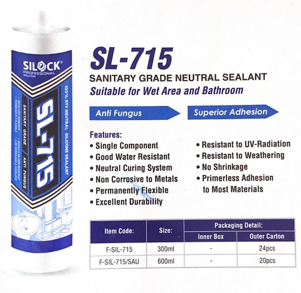Silock SL-715 ซิลิโคนไร้กรด กันเชื้อรา